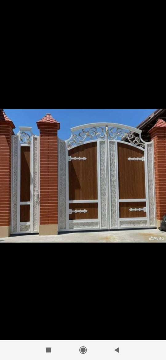 Ворота  тёмный орех