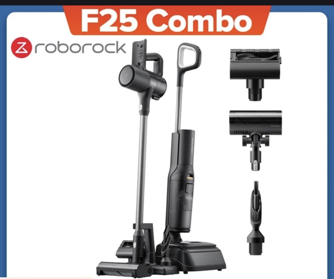 Вертикальный моющий пылесос Roborok F25 combo