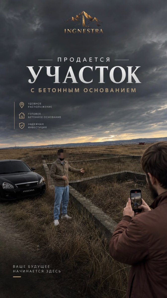 Земельный участок с фундаментом, 10 соток, новый Редант